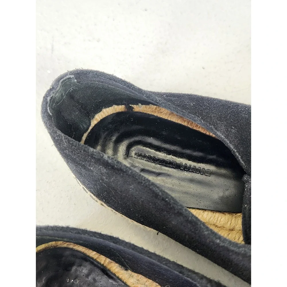 Alexander Wang Devon Espadrilles Women 38 Black Suede Zipper Platform Loafers